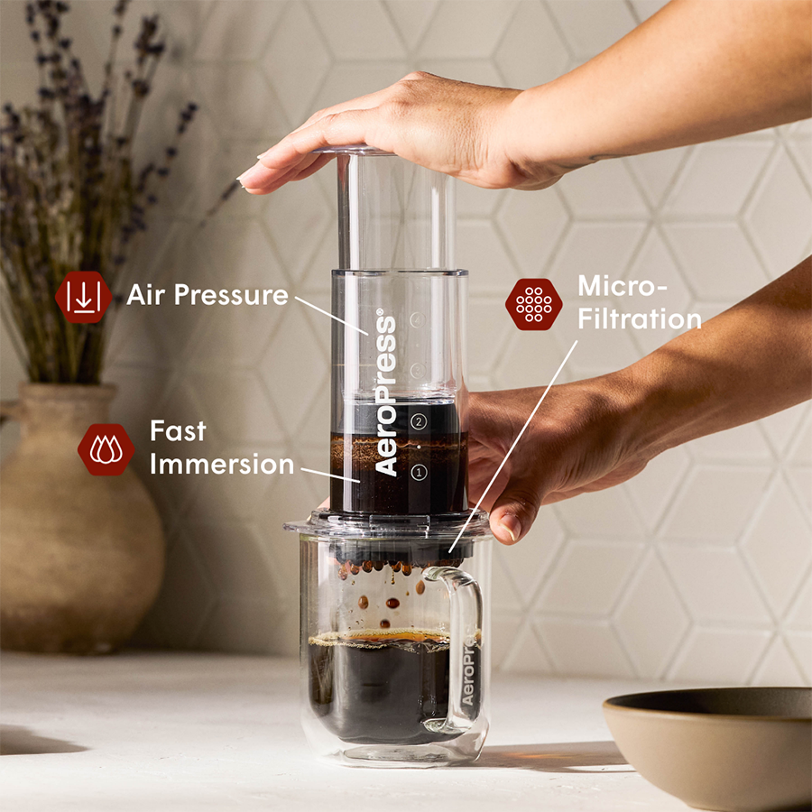 AeroPress Clear Coffee Press 2 Min Portable Brew: Clear